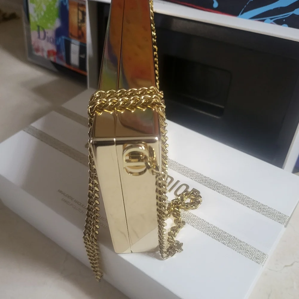 New Christian Dior Minaudiere Gold Clutch - Picture 9 of 9
